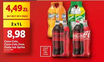 Lidl Coca-Cola, Coca-Cola Zero, Fanta lub Sprite, 2 x 1 l oferta