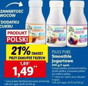 Lidl PILOS PURE Smoothie jogurtowe 200g oferta