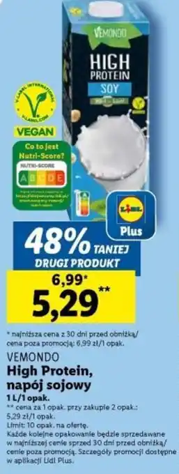 Lidl VEMONDO High Protein napój sojowy 1l oferta