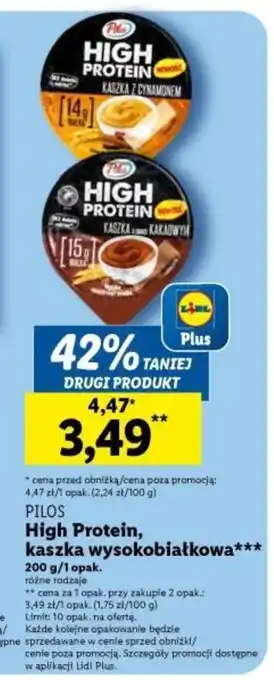 Lidl PILOS High Protein kaszka wysokobiałkowa 200 g oferta