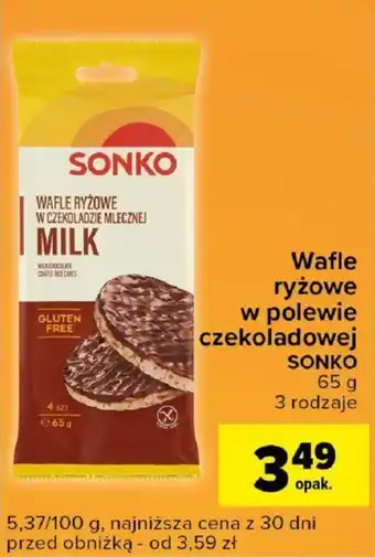 Carrefour Wafle ryżowe w polewie czekoladowej 65 g oferta