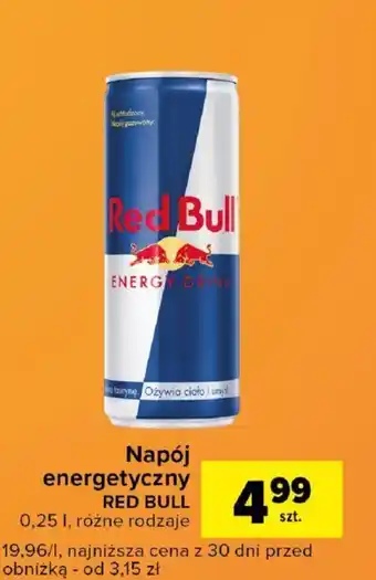 Carrefour Napój energetyczny RED BULL 0,25l oferta