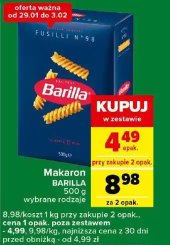 Carrefour Makaron BARILLA 500g oferta