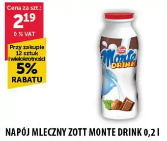 Eurocash Cash & Carry NAPÓJ MLECZNY ZOTT MONTE DRINK 0,2 L oferta