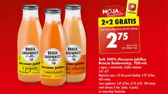 Biedronka Sok 100% tłoczone jabłko Bracia Sadownicy, 750 ml oferta