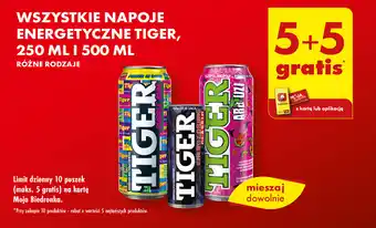 Biedronka WSZYSTKIE NAPOJE ENERGETYCZNE TIGER, 250 ML I 500 ML oferta