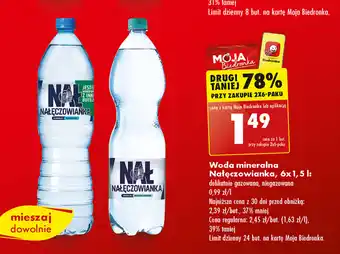 Biedronka Woda mineralna Nałęczowianka, 6x 1,5 l oferta