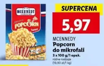 Lidl MCENNEDY Popcorn do mikrofali 3x100g oferta