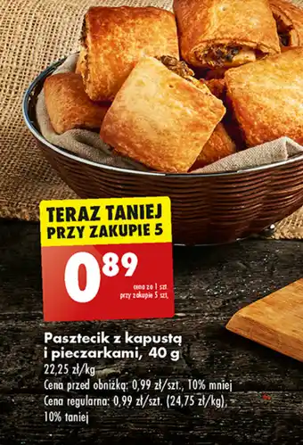 Biedronka Pasztecik z kapustą i pieczarkami, 40 g oferta