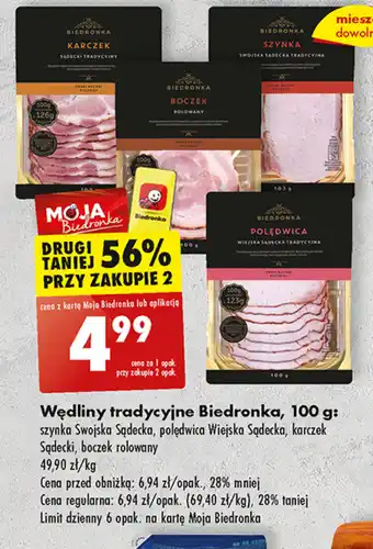 Biedronka Wędliny tradycyjne Biedronka, 100 g oferta