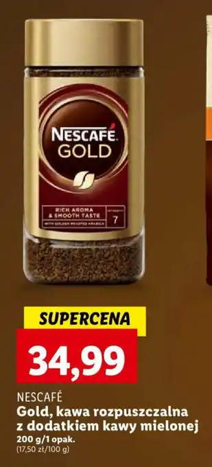 Lidl NESCAFÉ Gold, kawa rozpuszczalna z dodatkiem kawy mielonej 200 g oferta