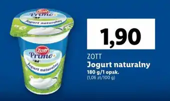 Lidl ZOTT Jogurt naturalny 180 g oferta