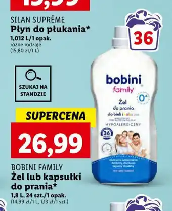 Lidl BOBINI FAMILY Żel lub kapsułki do prania 1,8 L, 24 szt. oferta