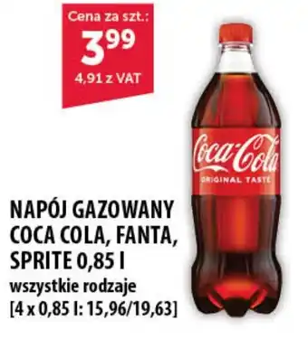 Eurocash Cash & Carry NAPÓJ GAZOWANY COCA COLA, FANTA, SPRITE 0,85 L oferta