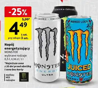Intermarche Napój energetyzujący MONSTER 0,5l oferta