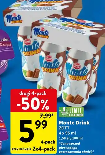 Intermarche Monte Drink ZOTT 4 x 95 ml oferta