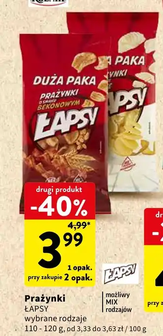 Intermarche Prażynki ŁAPSY 110-120g oferta