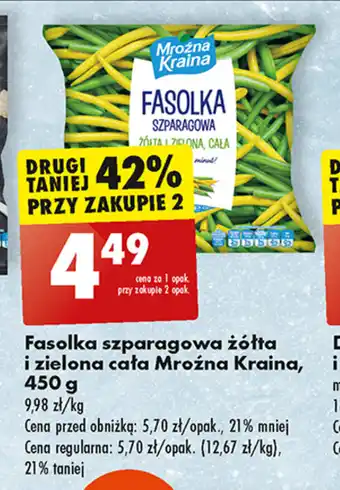 Biedronka Fasolka szparagowa żółta i zielona cała Mroźna Kraina, 450 g oferta