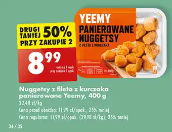 Biedronka Nuggetsy z fileta z kurczaka panierowane Yeemy, 400 g oferta