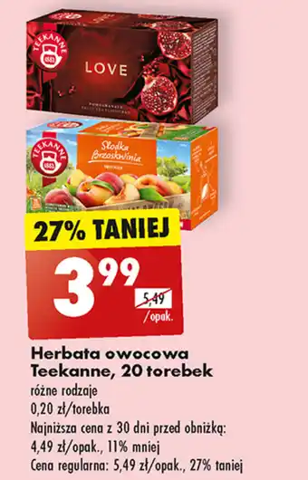 Biedronka Herbata owocowa Teekanne, 20 torebek oferta