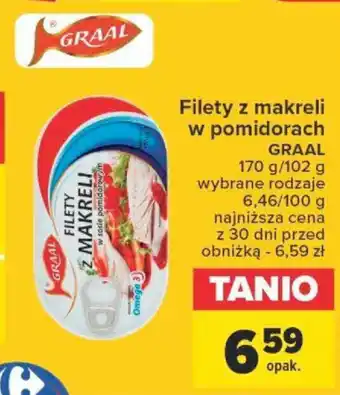 Carrefour Market Filety z makreli w pomidorach GRAAL 170 g/102 g oferta