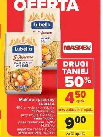 Carrefour Market Makaron jajeczny LUBELLA 400 g oferta