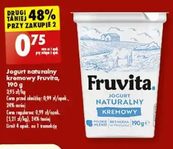 Biedronka Jogurt naturalny kremowy Fruvita, 190 g oferta