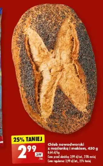 Biedronka Chleb nowodworski z maślanką i makiem, 450g oferta
