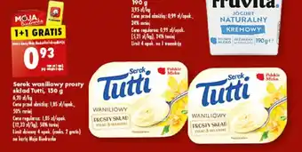 Biedronka Serek waniliowy prosty skład Tutti, 150 g oferta