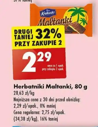 Biedronka Herbatniki Maltanki, 80 g oferta