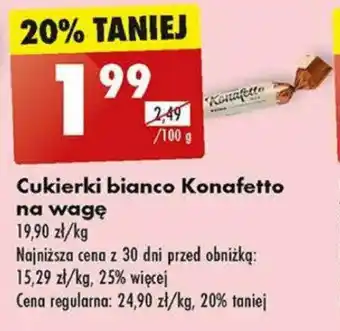 Biedronka Cukierki bianco Konafetto na wagę 100 g oferta