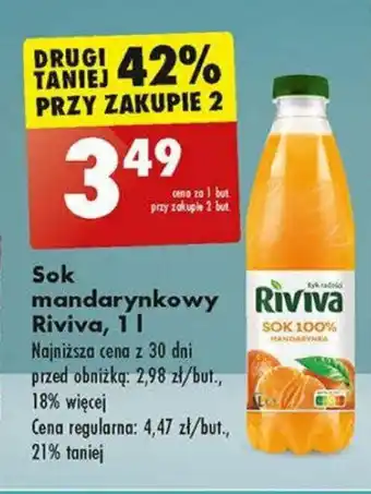 Biedronka Sok mandarynkowy Riviva, 1 l oferta
