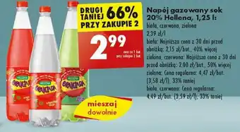 Biedronka Napój gazowany sok 20% Hellena 1,25 l oferta