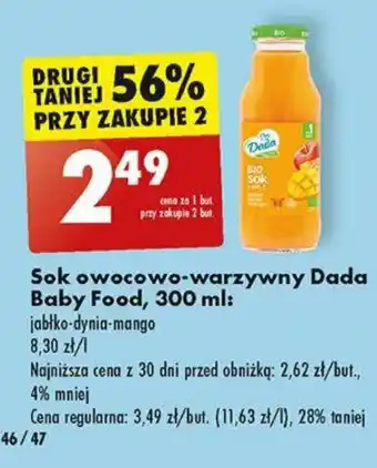 Biedronka Sok owocowo-warzywny Dada Baby Food, 300 ml oferta