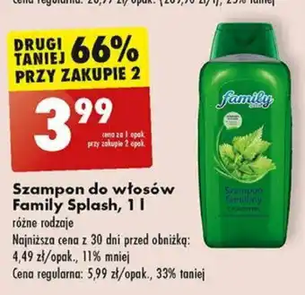 Biedronka Szampon do włosów Family Splash, 1 l oferta