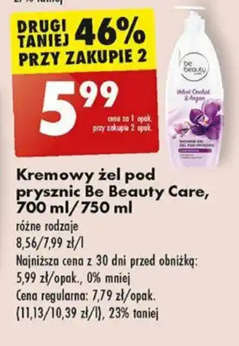 Biedronka Kremowy żel pod prysznic Be Beauty Care, 700 ml/750 ml oferta