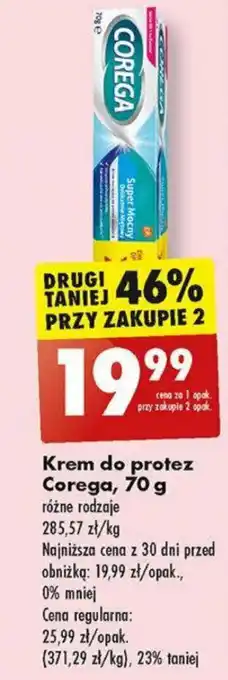 Biedronka Krem do protez Corega, 70 g oferta