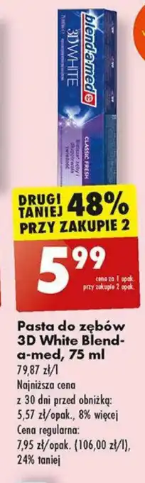 Biedronka Pasta do zębów 3D White Blend-a-med, 75 ml oferta