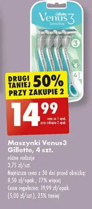 Biedronka Maszynki Venus3 Gillette, 4 szt. oferta