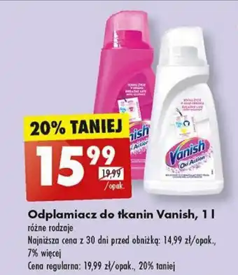 Biedronka Odplamiacz do tkanin Vanish, 1 l oferta