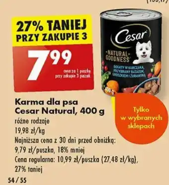 Biedronka Karma dla psa Cesar Natural, 400 g oferta
