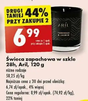 Biedronka Świeca zapachowa w szkle 28h, Aril, 120 g oferta