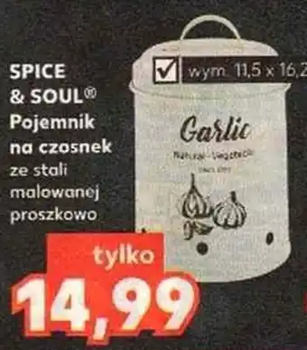 Kaufland Spice & Soul Pojemnik na czosnek ze stali malowanej proszkowo oferta