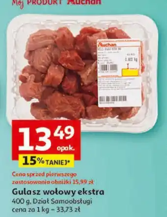 Auchan Gulasz wołowy ekstra 400 g oferta