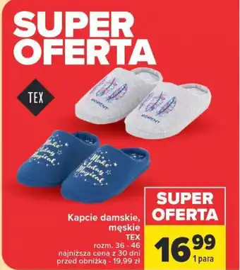 Carrefour Market Kapcie damskie, męskie TEX oferta