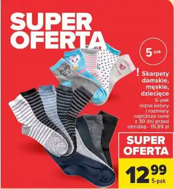 Carrefour Market Skarpety damskie, męskie, dziecięce 5-pak oferta