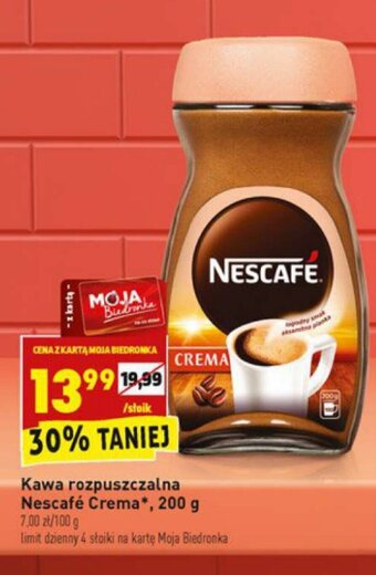 Biedronka Kawa rozpuszczalna Nescafé Crema 200g oferta