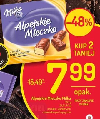 Delikatesy Centrum Alpejskie Mleczko Milka 330g oferta