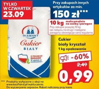 Kaufland Cukier biały kryształ 1kg oferta