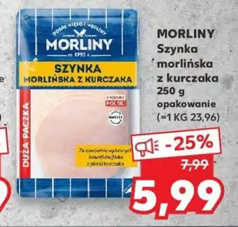 Kaufland Morliny szynka morlińska z kurczaka 250g oferta